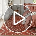 LIVEBOX Moroccan 8x10 Black Area Rug - Washable, Non-Slip Geometric Rug for Living Room & Bedroom