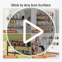 Mystozer 16.9 Inch Magnetic Spice Rack 4 Pack - Wide Black Refrigerator Storage