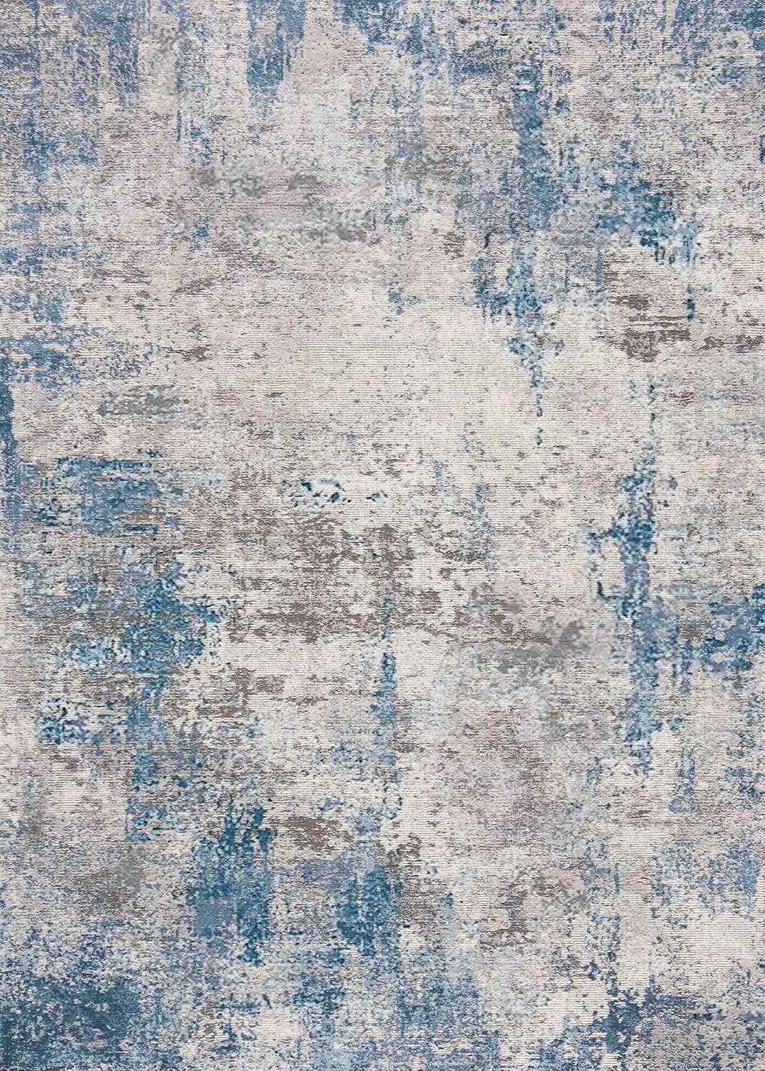 6x9 Area Rug, Ultra-Soft Washable Rug for Living Room, Dinner Room, Bedroom, Non-Slip Modern Abstract Rug, Indoor Carpet Large Area Rug, Blue Grey