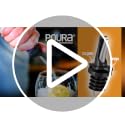 3-in-1 Liquor Pour Spouts with Built-In Fruit Fly Protection Black 6 Pack & Adapters