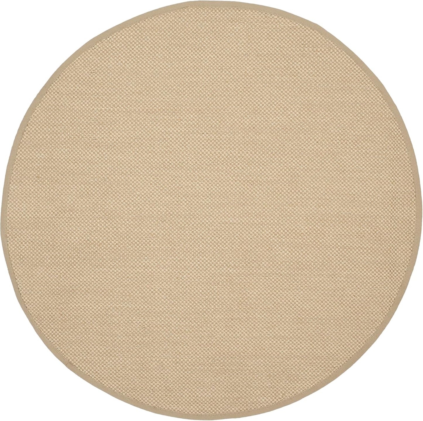 SAFAVIEH Natural Fiber Collection Area Rug - 4' Round, Maize & Linen, Border Sisal Design, Easy Care, Ideal for High Traffic Areas in Living Room, Bedroom (NF141B)