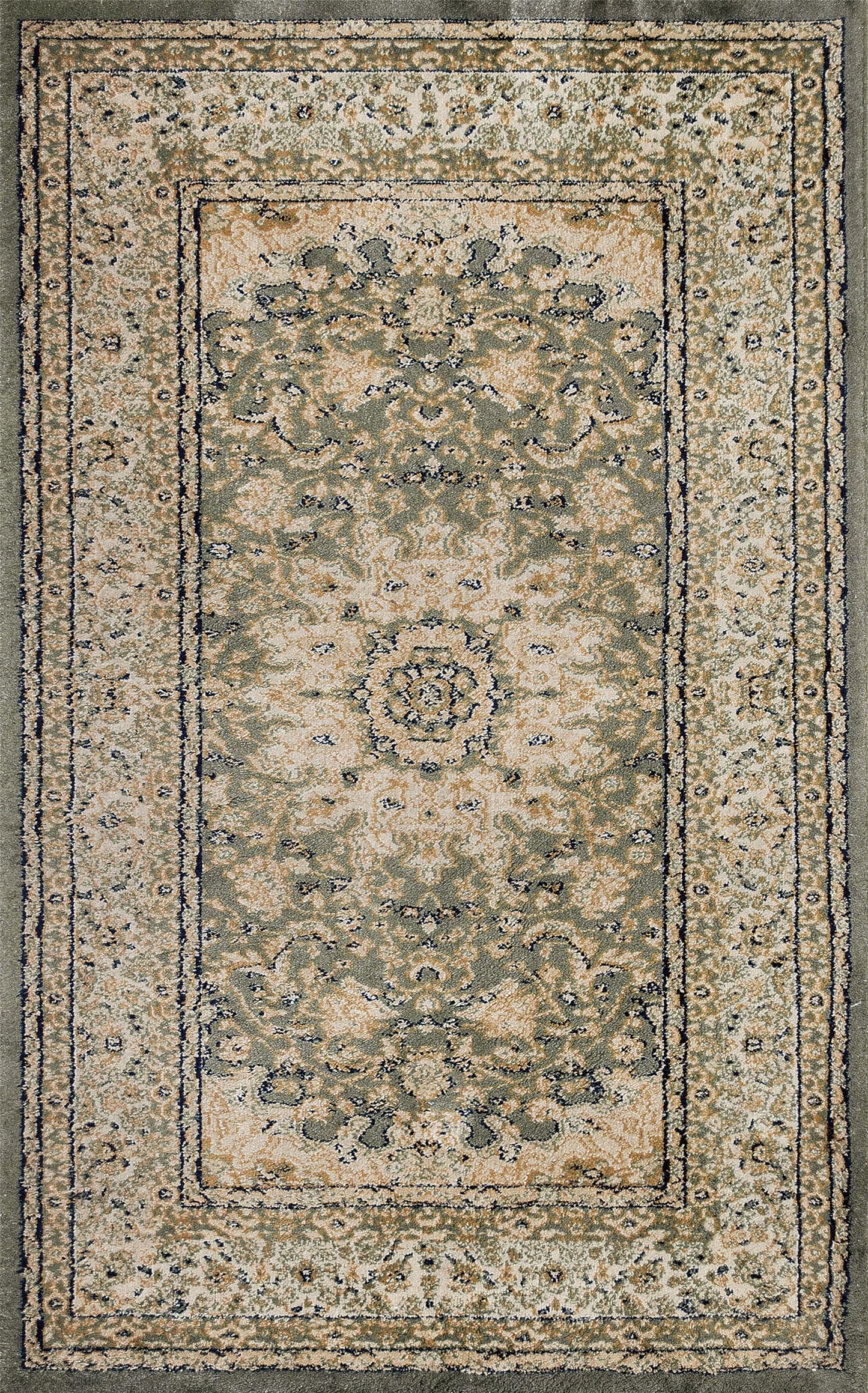 SunNewt Stain Resistant Washable Area Rug 5x8 Living Room Throw Rugs Soft Faux Wool Non-Shedding Low-Pile Floor Carpet for Dining Laundry Room Bedroom Bed Side, Olive