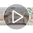 Christmas Patchwork Quilt Set Twin Size - 2 Pieces Green Red Plaid Bedding