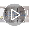 Black 360° Rotating Corner Shower Caddy Organizer Tension Pole - Adjustable, Rustproof, No-Drill Bathroom Storage