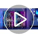 VersionTECH Black 3-Tier Display Case with RGB Lighting & Charge Ports