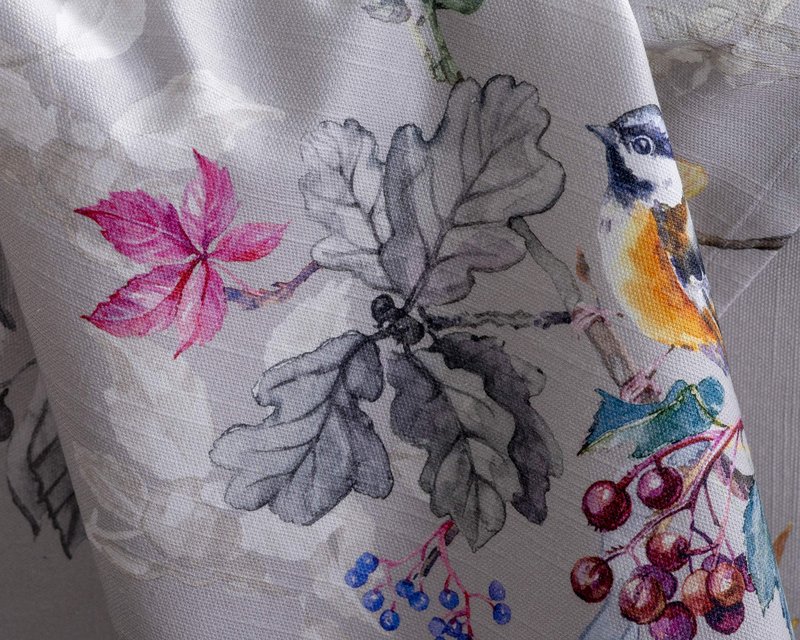 Maison d' Hermine Table Cloth Rectangle Table 100% Cotton 70 x 120 Inches Fall Tablecloth Reusable Everyday Use for Thanksgiving Christmas Decorations Dining Farmhouse Party (Equinoxe - Grey)