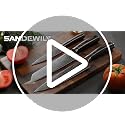 Japanese Knife Set 3 Pieces with Sheaths - Silver Variation