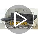 LA MEACK Dark Grey L-Shaped Couch Cushion Covers Set for Sectional Sofa 3 Seater + 1 Chaise, Washable & Stretch Fit