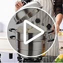 11 Inch Stainless Steel Steamer Pot with Lid - 2-Tier Multipurpose Cookware