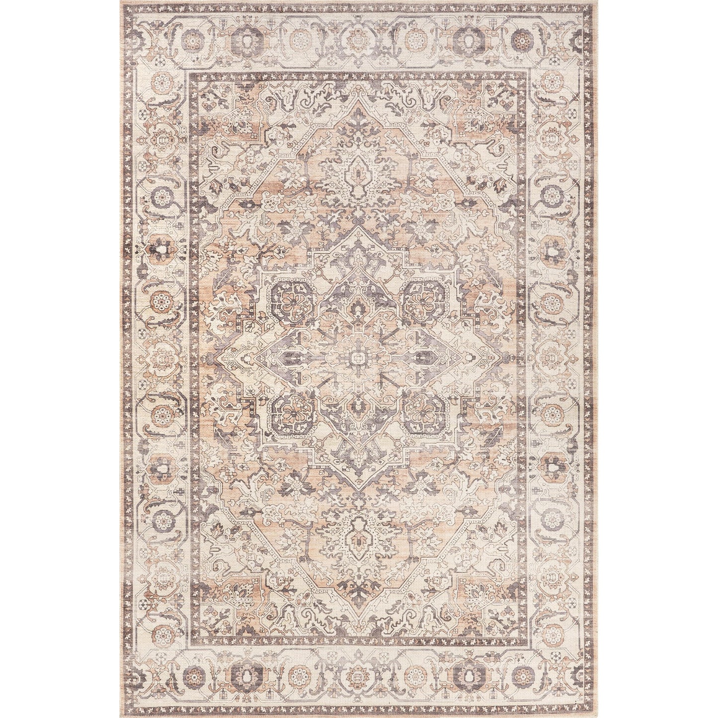 nuLOOM 3' x 5' Green Haven Collection SuperiorWash Indoor Area Rug, Recycled Cotton, Machine Washable, Stitched Edging, Flat Woven, Mylah Beige