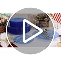 Blue Disposable & Reusable Plastic Plates 60PCS - Clear Water Design, Safe Food-Grade