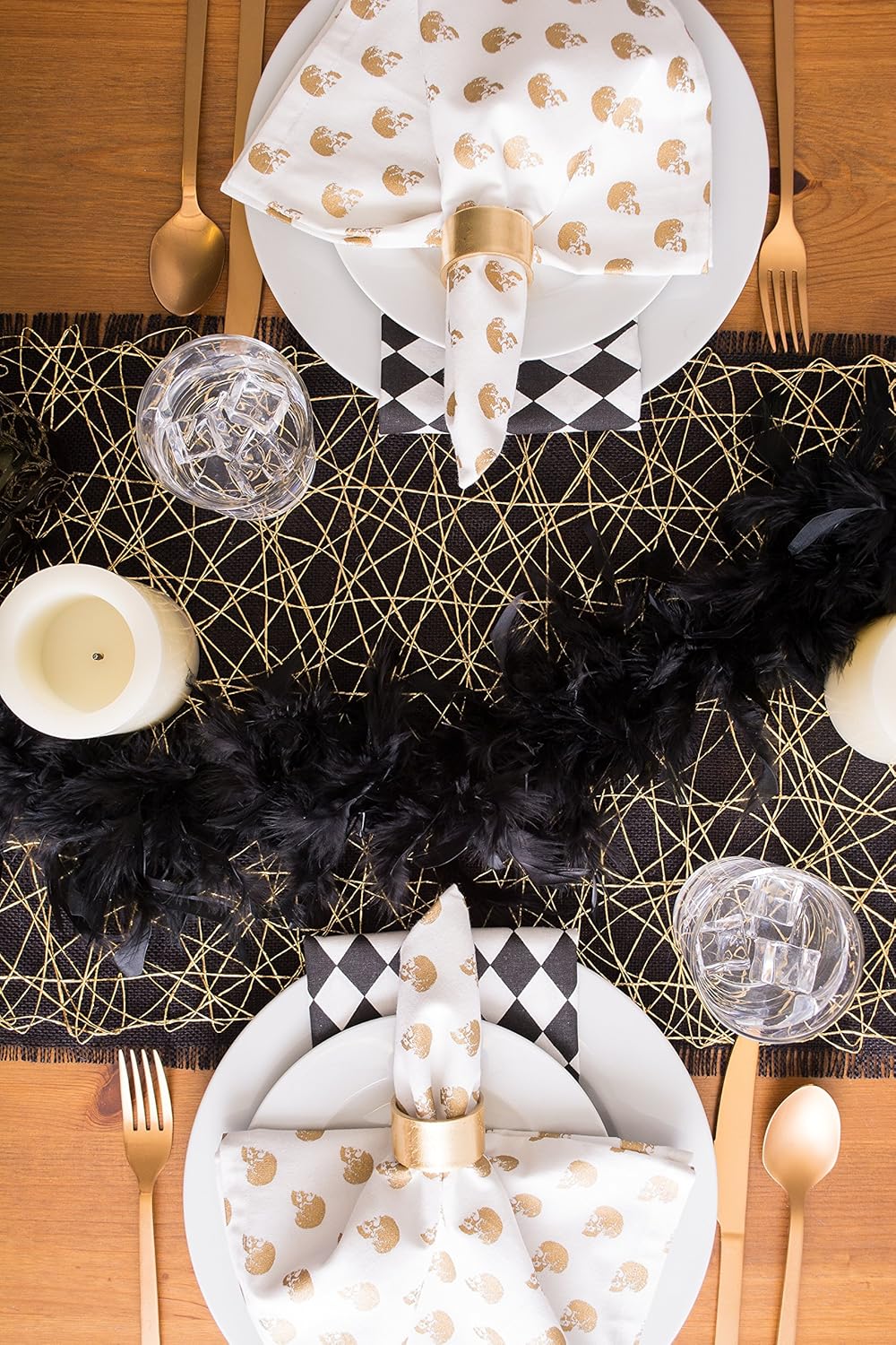 Gold Woven Paper Table Runner - 14x72 for Holiday & Event Décor | DII