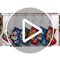 BHD BEAUTY Blue & Red Christmas Stocking 4 Pack Velvet Embroidery Holiday Decor