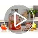 Snuvid 1 Gallon Square Classic Stripes Glass Pitcher with Lid - Vintage Style, Large Capacity, Dishwasher Safe, for Iced Tea & Beverages (Variation 1)