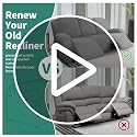 Light Gray 3-Seater Recliner Sofa Cover - 8-Piece Stretch Jacquard Fitted Slipcover with Side Pocket
