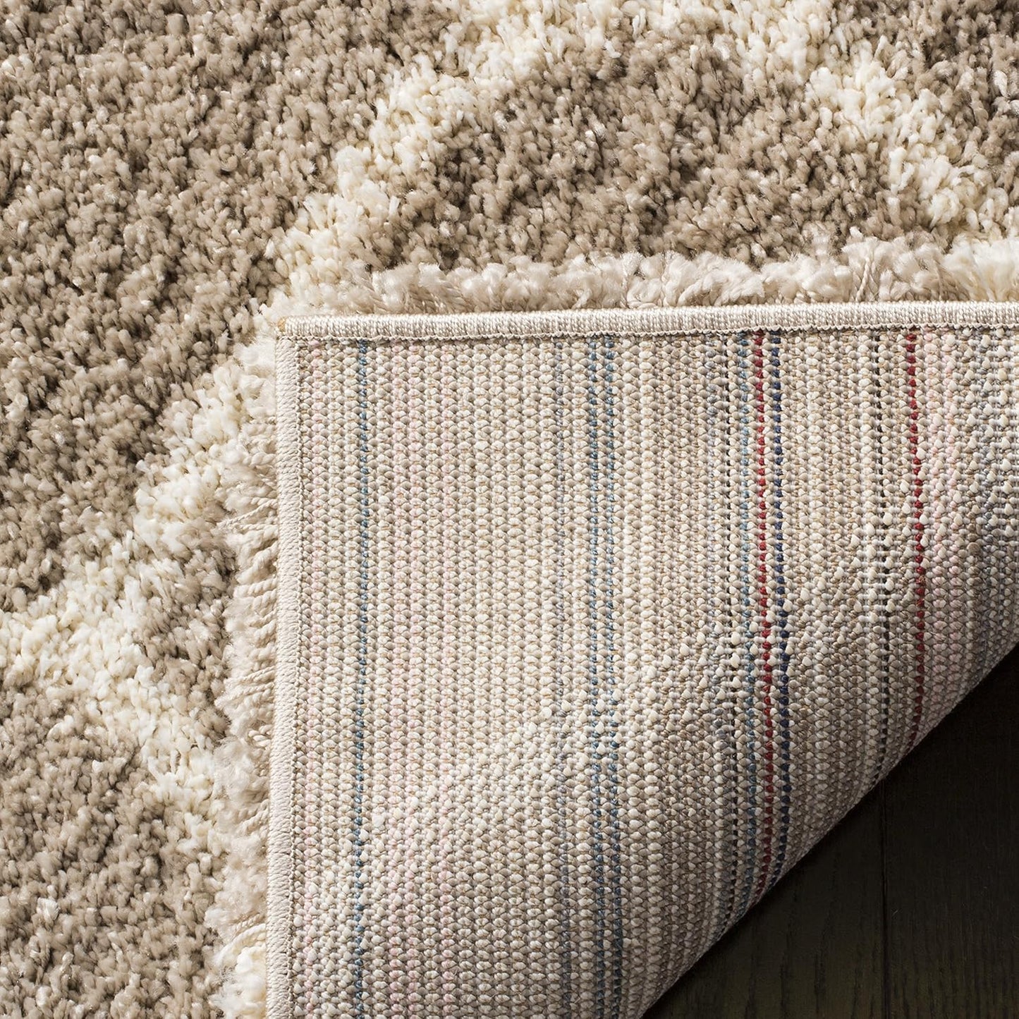 SAFAVIEH Hudson Shag Collection Accent Rug - 3' x 5', Beige & Ivory, Trellis Design, Non-Shedding & Easy Care, 2-inch Thick Ideal for High Traffic Areas in Entryway, Living Room, Bedroom (SGH280S)