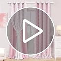 Yinhua Pink Curtains for Girls Room Double Layer Blackout Bedroom 84