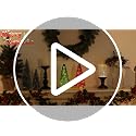 PHITRIC Red & Green Glass Christmas Trees with LED Timer - Indoor Holiday Decor, 2 pcs