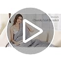 Admitrack Ivory Chunky Knit Blanket Throw 51x63" - Cozy Couch Cover