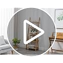 Natural 5-Tier Bamboo Ladder Shelf Bookcase - Freestanding Storage Organizer