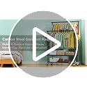 Heavy Duty Double Rod Clothes Rack with Wheels - Black, 65-Inch Garment Organizer with Shelves