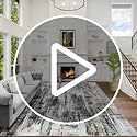 6x9 Washable Area Rug - Abstract Black Grey Gold Living Room Carpet - Non-Slip & Soft Faux Wool