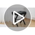 Small Black Leather Vanity Stool Chair - 18-Inch Elegant Saddle Seat