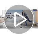 Leebein Black Electric Spin Scrubber with Extendable Handle and 7 Brush Heads