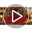 Ivarunner 24 Inch Red Mini Christmas Tree Skirt with 3-Tier Ruffles – Tabletop Tree Mat for 2–3 ft & 4 ft Slim Trees