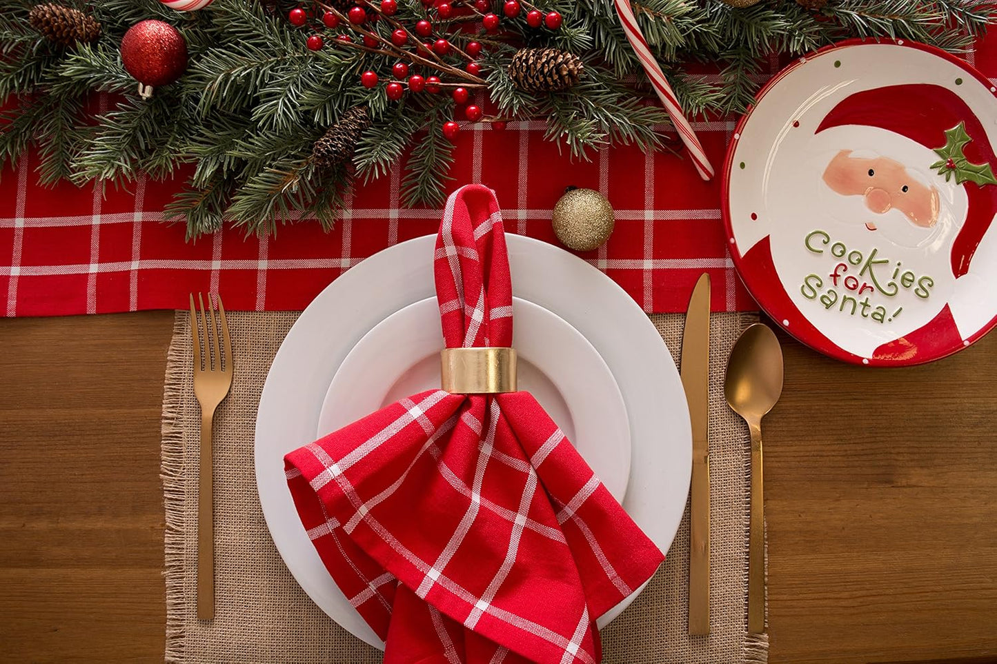 Jute Burlap Placemat Set for Kitchen Tabletop - 13x19, Solid Natural, 6 Count
