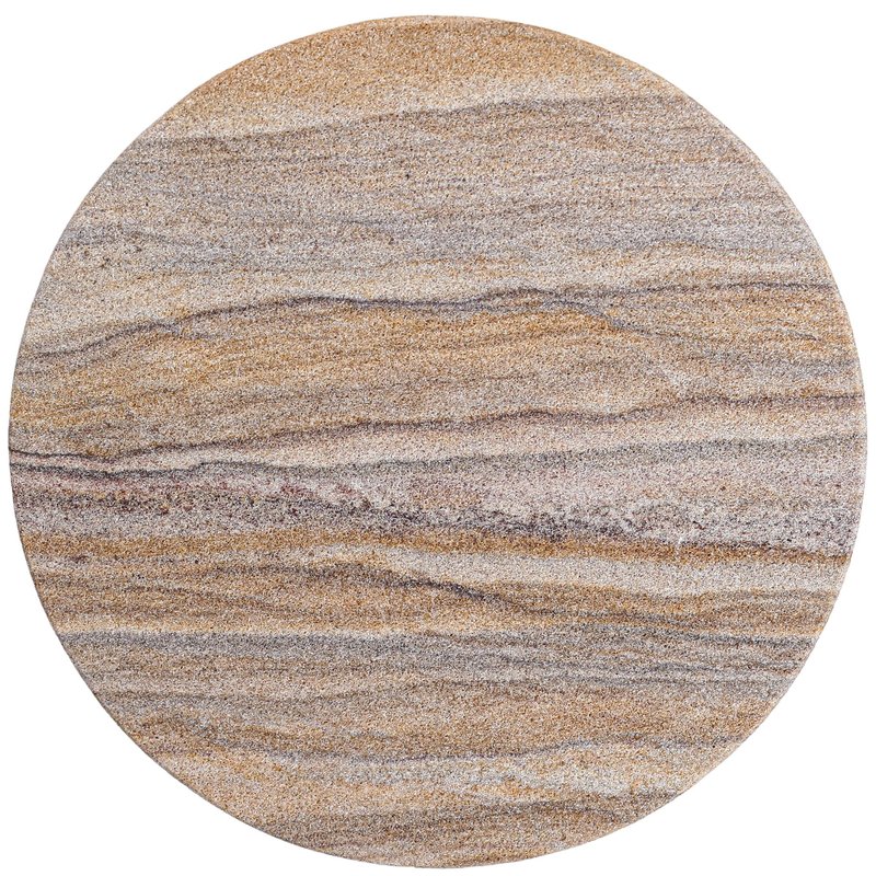 Marbco Sandstone Water Absorbent Hand Crafted Round Coasters for Drinks - 4 Inches Wide Thirsty Stone Bar/Drink Coasters- Made from Rainbow Sandstone (Set of 6 Without Holder)