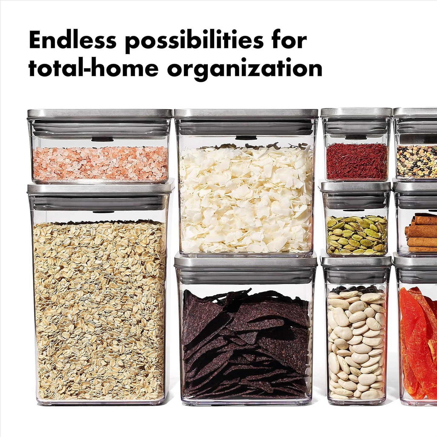 OXO STL Pop Small Square Mini Container - 0.4 QT/0.4 L | Airtight Food Storage Solution