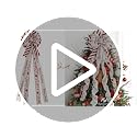 HUIHUANG Red Christmas Tree Topper Bow 13x45 Inch, Red and White, Wired Holiday Decor