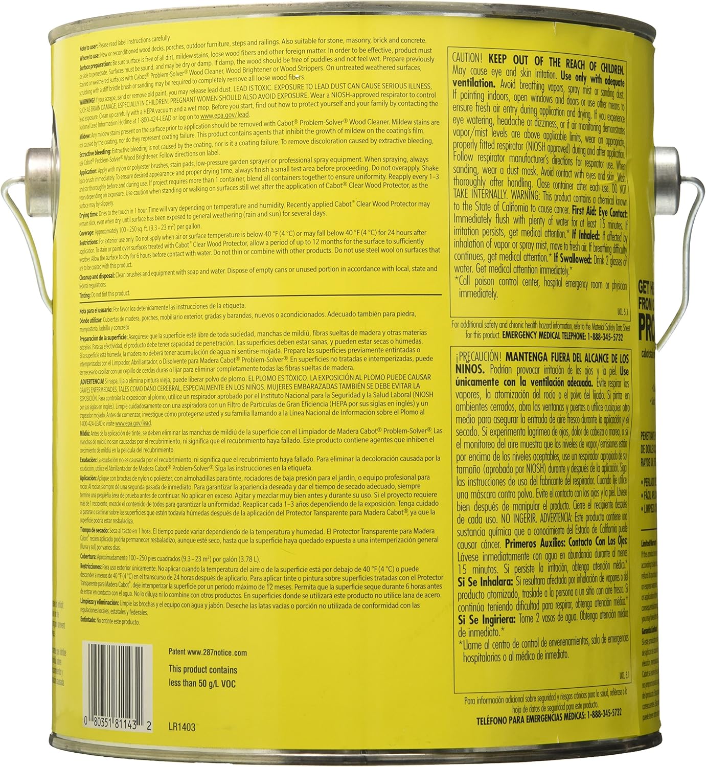 Cabot Clear Wood Protector, Clear, 1 Gallon