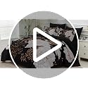 Yogeneg Black Floral 7-Piece King Bed in a Bag Comforter Set Botanical Bedding