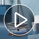 True & Tidy Spin Mop System - Dual Compartment, 360° Swivel, Microfiber Pads - Standard Version