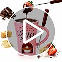Umcnoi Red Chocolate Fondue Mug Set - Ceramic Fondue Cup, Tea Light Warmer