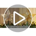 ODEETRONIC Gold 3D Double-Sided Christmas Star Tree Topper Lights 9.5in with Warm White Incandescent LEDs, UL Certified - Seasonal Holiday Decor