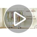 Heavy Duty Rolling Clothes Rack with Storage Shelf - Silver, 620 LBS Capacity, Adjustable Double Rod