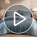 Blue California King Comforter Set 7 Pieces - Soft Bed in a Bag