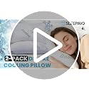 Sleepavo Queen Firm Memory Foam Pillow Set of 2 - Cooling Shredded Bed Pillows for Sleep, Back, Side & Stomach Sleepers, Rayon from Bamboo, 28x17x8