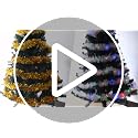 CCINEE DK217S1P1 Christmas Prelit Tinsel Garland 33ft Silver with 100 LED Lights