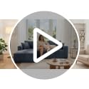 92.5" Modular L-Shaped Couch with Deep Seats & Removable Cover - Black