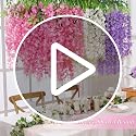 White Wisteria Hanging Flowers Set 40pcs Fake Floral Decor for Weddings & Home