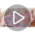Pink Rainbow Faux Fur Comforter Set Queen - Fluffy Tie-Dye Bedding for Girls - 3 Pieces