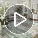 DCX 5x7 Washable Abstract Area Rug - Sage Green, Non-Slip, Pet & Kid Friendly