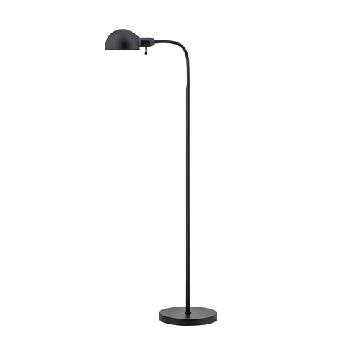 O'Bright Black Adjustable Floor Lamp with Flexible Gooseneck & Rotatable Shade, E26 Socket, 10-Inch Base