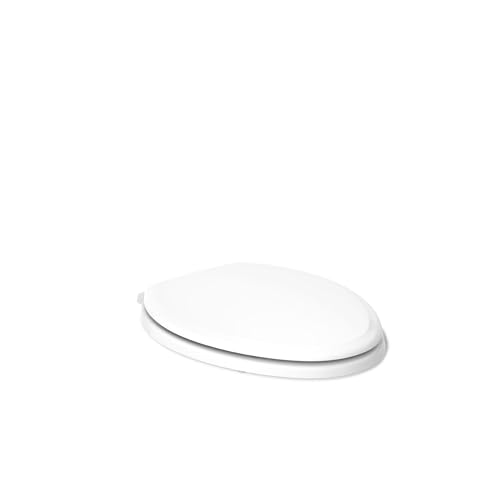 Kohler 20454-0 Ridgewood Elongated Soft Close Toilet Seat, White, Quiet-Close, Wood