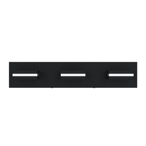 3-Light LED Bathroom Vanity Light Fixture - Black & White Acrylic Wall Sconce, 24-Inch