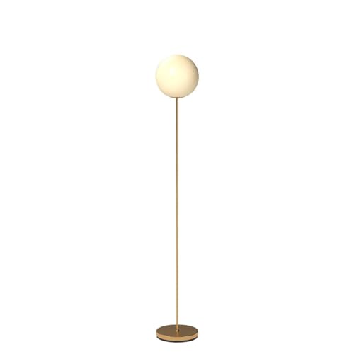 Brightech Luna LED Floor Lamp - Antique Brass Modern Tall Globe Light for Living Room & Bedroom
